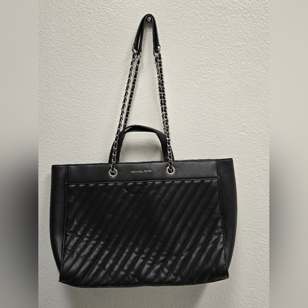 Michael Kors Black Quilted Tote Bag